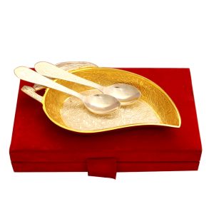 set-of-mango-shaped-serving-tray-2-spoons-in-german-silver-bh-0459.jpg